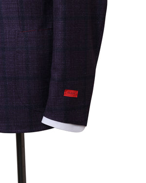 Purple Wool Blend Windowpane Sportcoat
