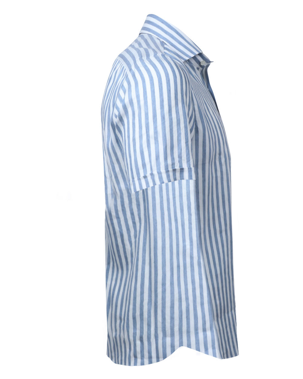 Blue and White Striped Dress Shirt