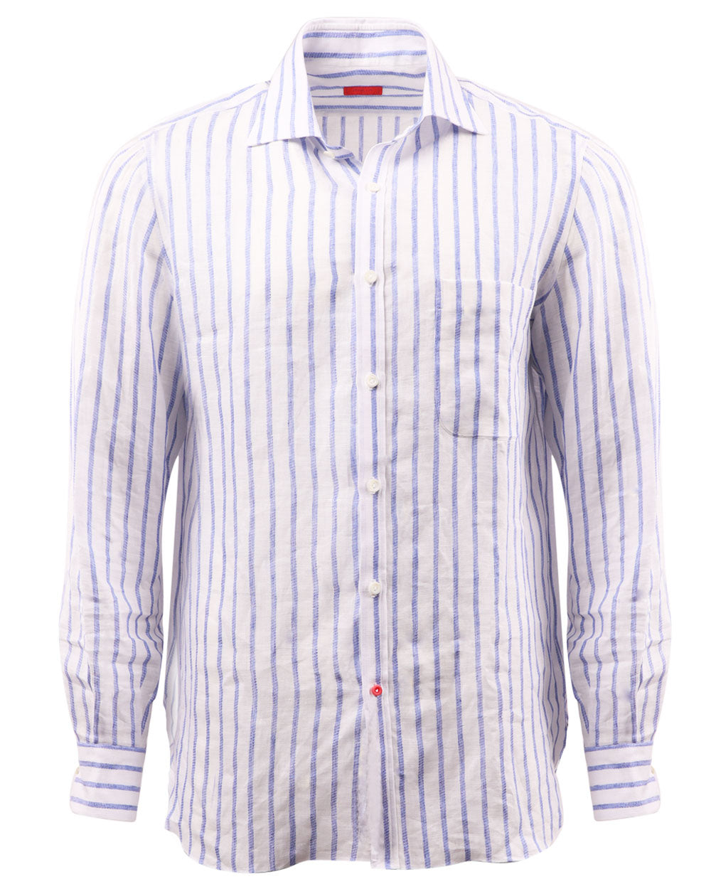 White and Blue Striped Sportshirt