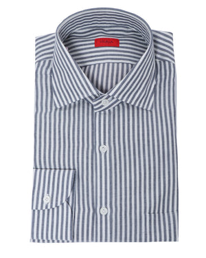 White and Blue Striped Dress Shirt