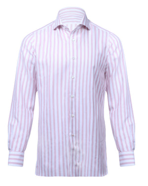 Pink and White Striped Dress Shirt