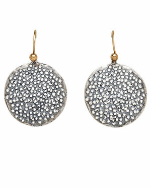 Sterling Silver Round Pollen Earrings