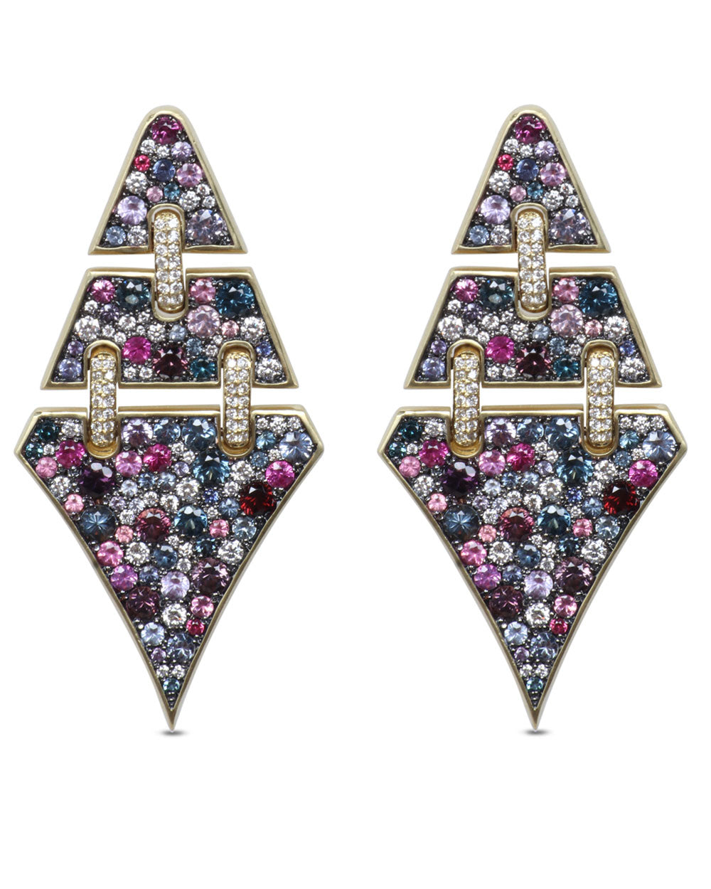 Diamond and Multi Spinel Earrings