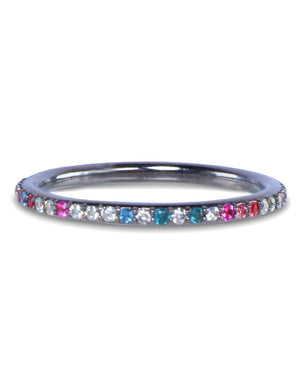 Multi Spinel and Diamond Eternity Band