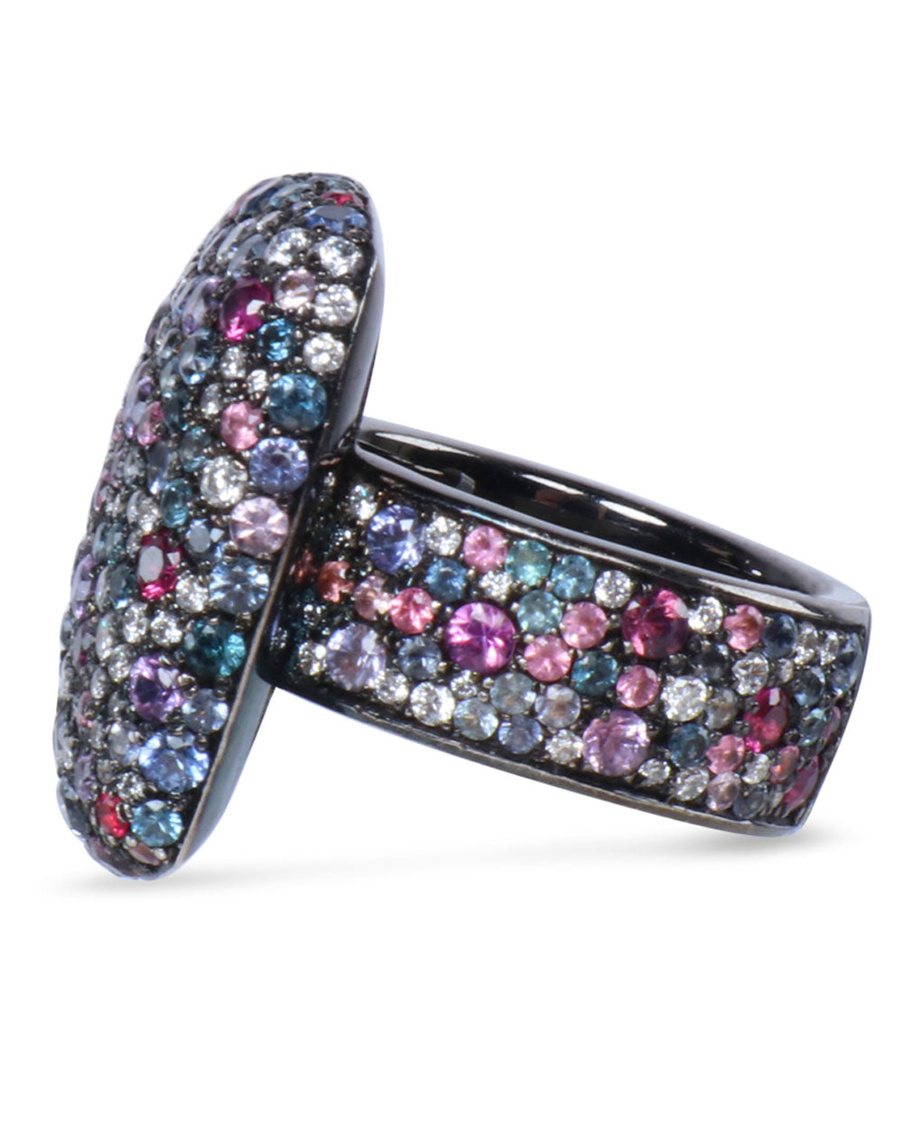 Multi Spinel and Diamond Table Ring