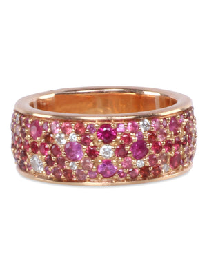Pink Sapphire Five Row Eternity Band