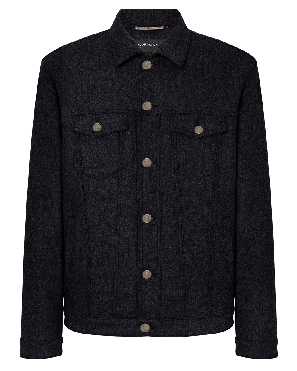 Melange Black Flannel Trucker Jacket