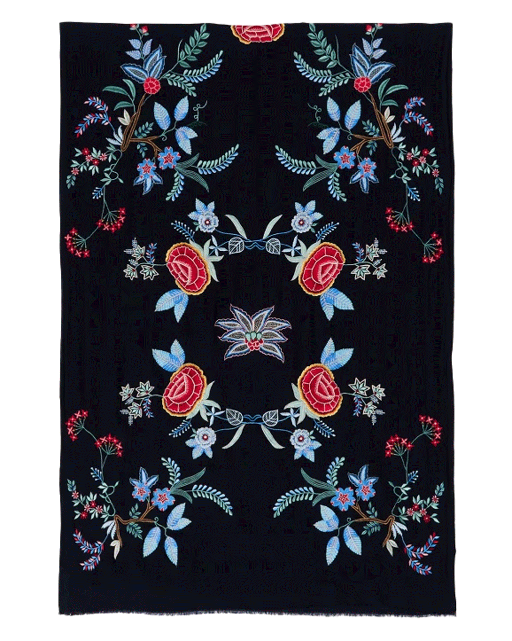 Navy Multi Floral Scarf