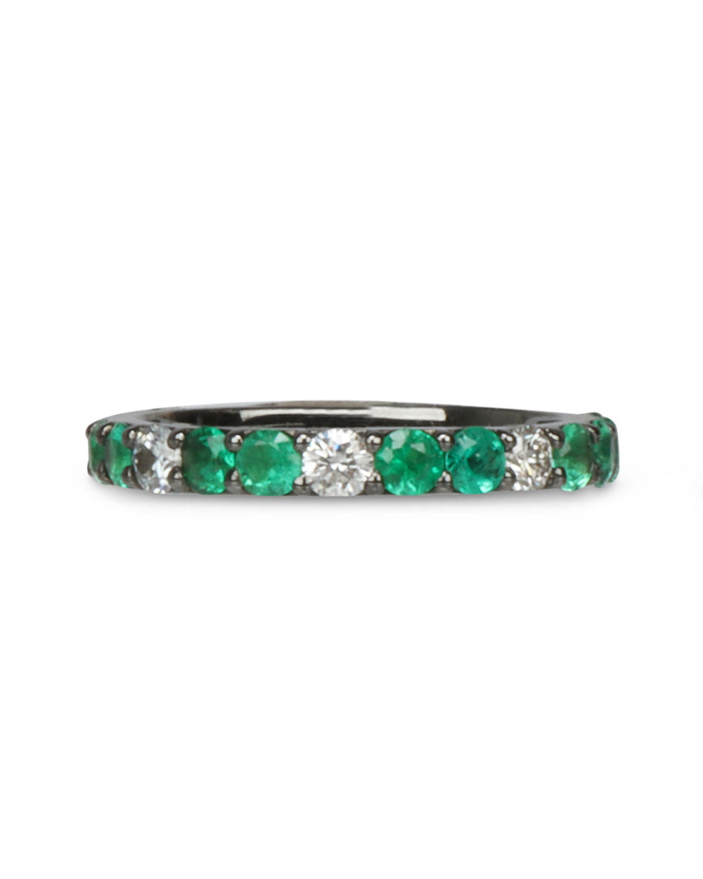 Champagne Diamond and Emerald Eternity Band