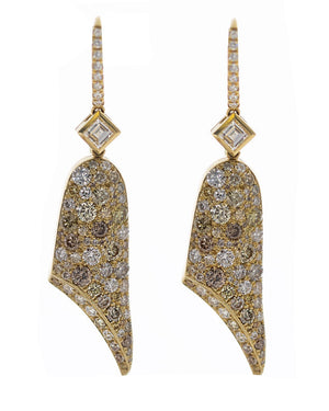 Champagne White Diamond Kite Earrings