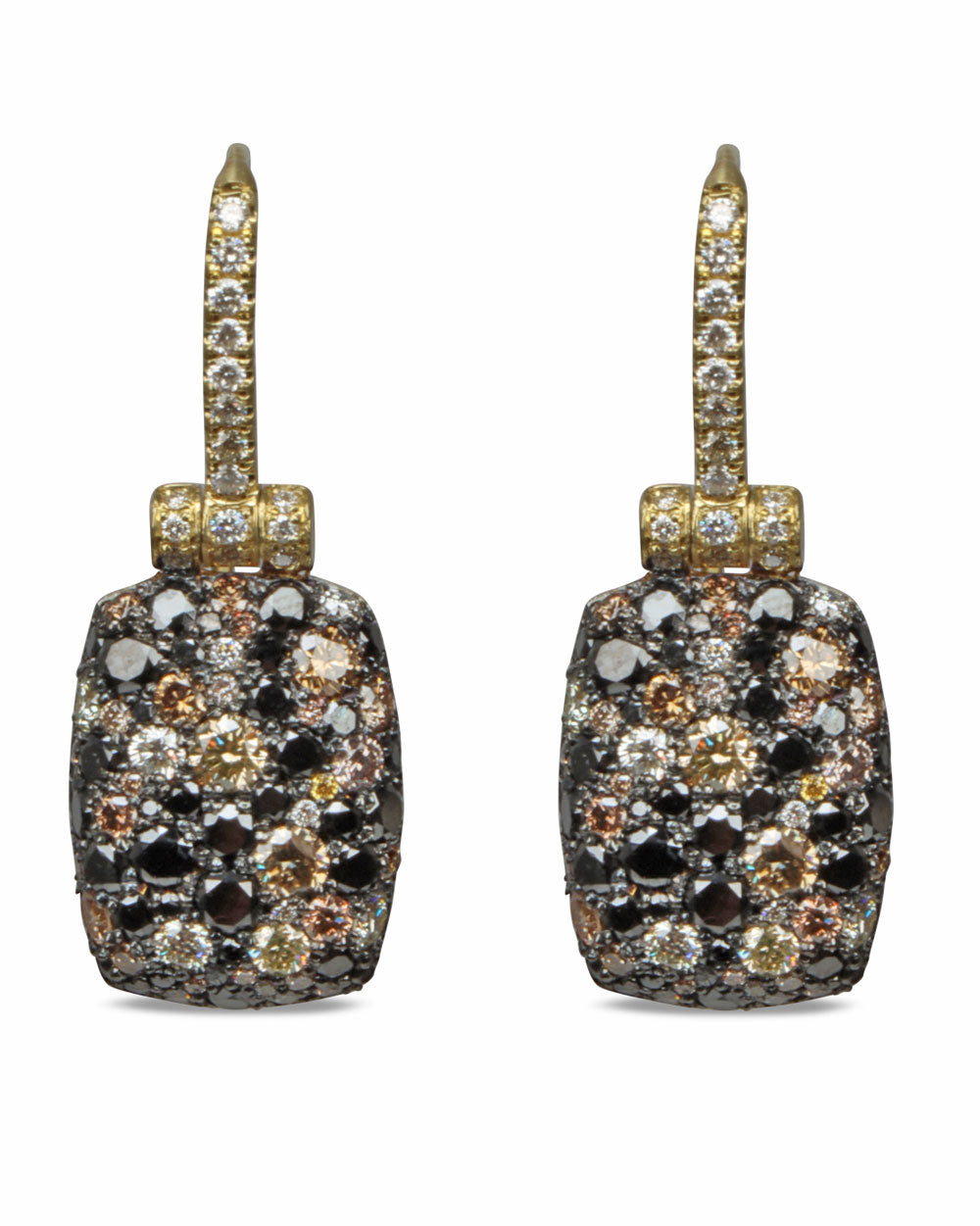 Mixed Diamond Drop Earrings