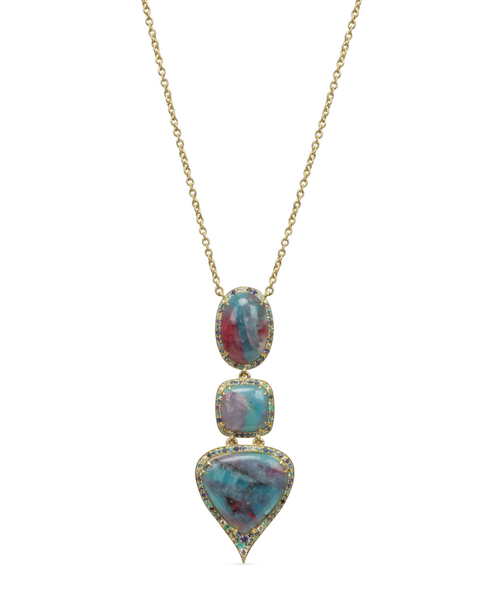 Paraiba Sapphire and Diamond Pendant Necklace