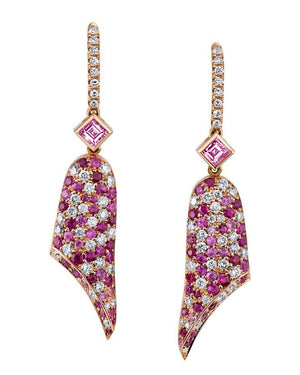 Pink and Purple Sapphire Kite Earrings