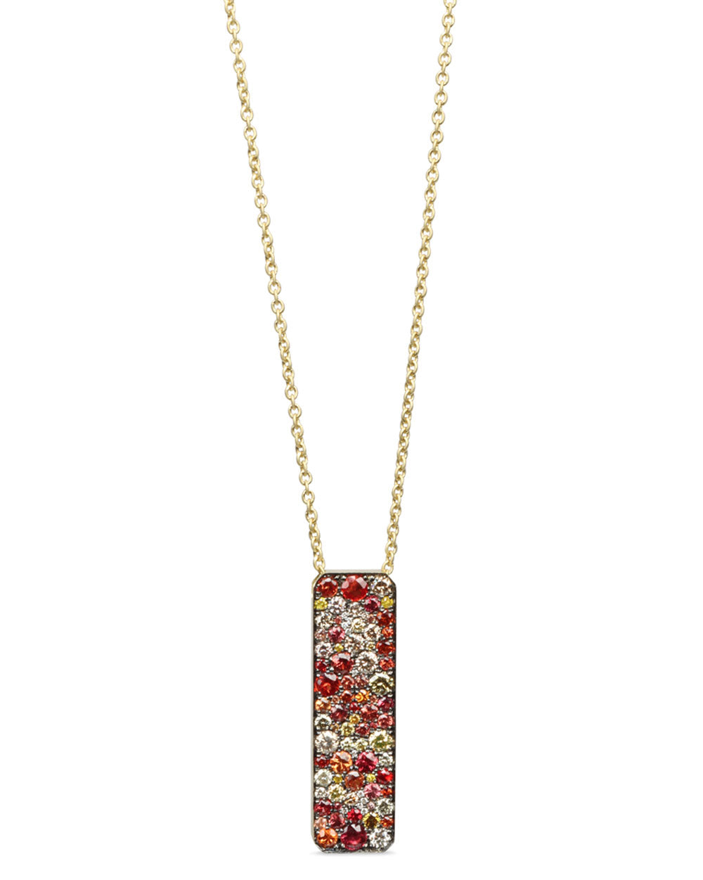 Sapphire and Ruby Bar Necklace