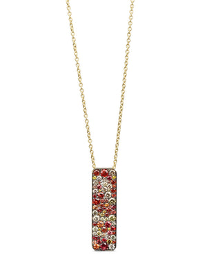 Sapphire and Ruby Bar Necklace