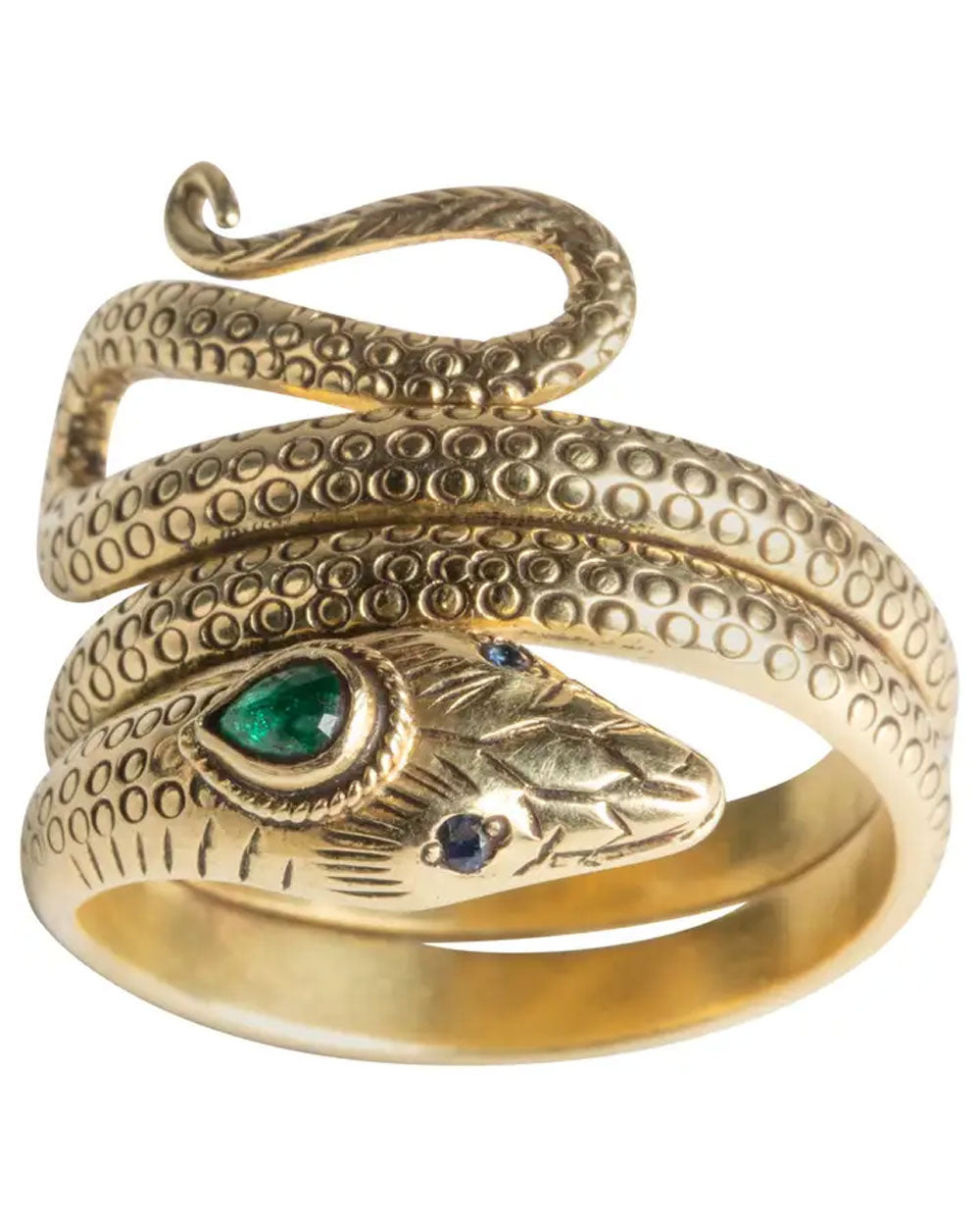 Gold Emerald Snake Eye Ring