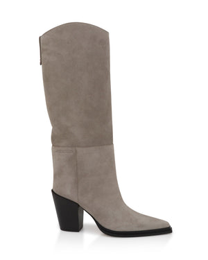 Cece Suede 80 Boot in Taupe