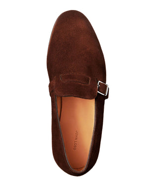 Delano II Suede Buckle Loafer in Brown