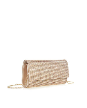 Perry Crystal Clutch in Champagne