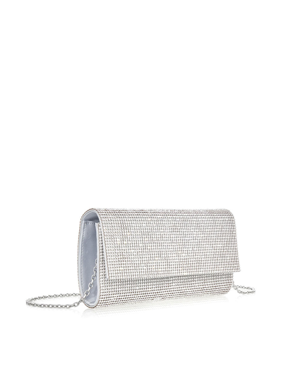 Perry Crystal Clutch in Silver