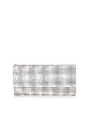 Perry Crystal Clutch in Silver