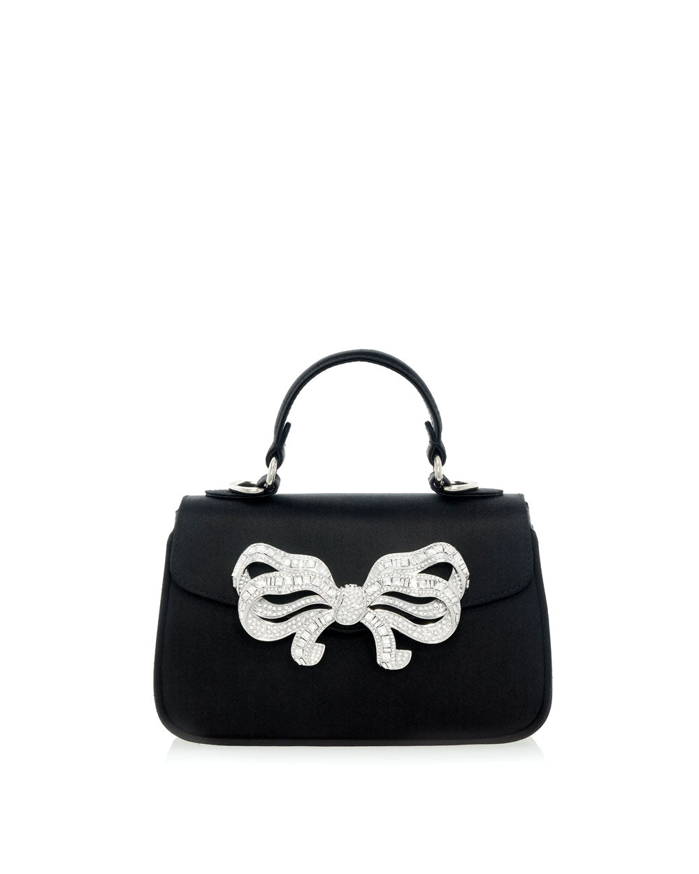 Satin Bow Top Handle in Black