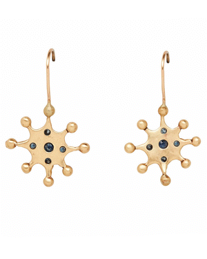 Bronze Sapphire Star Earrings