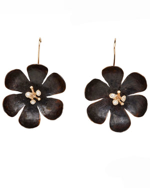 Hellebore Black Bronze Earrings