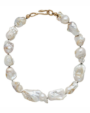 Mondo Pearl Bronze Statement Necklace