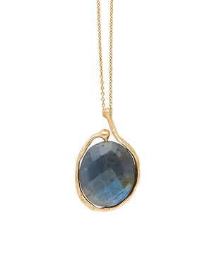 Saturn Bronze Labradorite Pendant Necklace