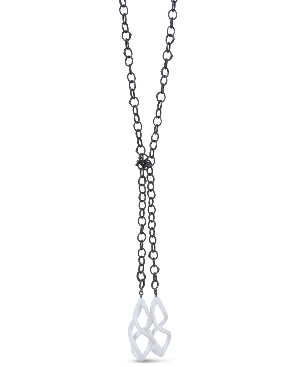 Cachalong Droplets Twig “O” Chain Necklace