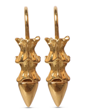 Gold Vertebrae Snake Tail Earrings