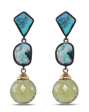 Opal and Lime Quartz Earrings