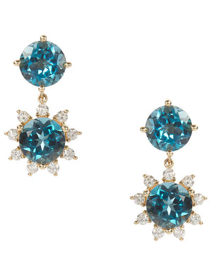 Blue Topaz Star Earrings