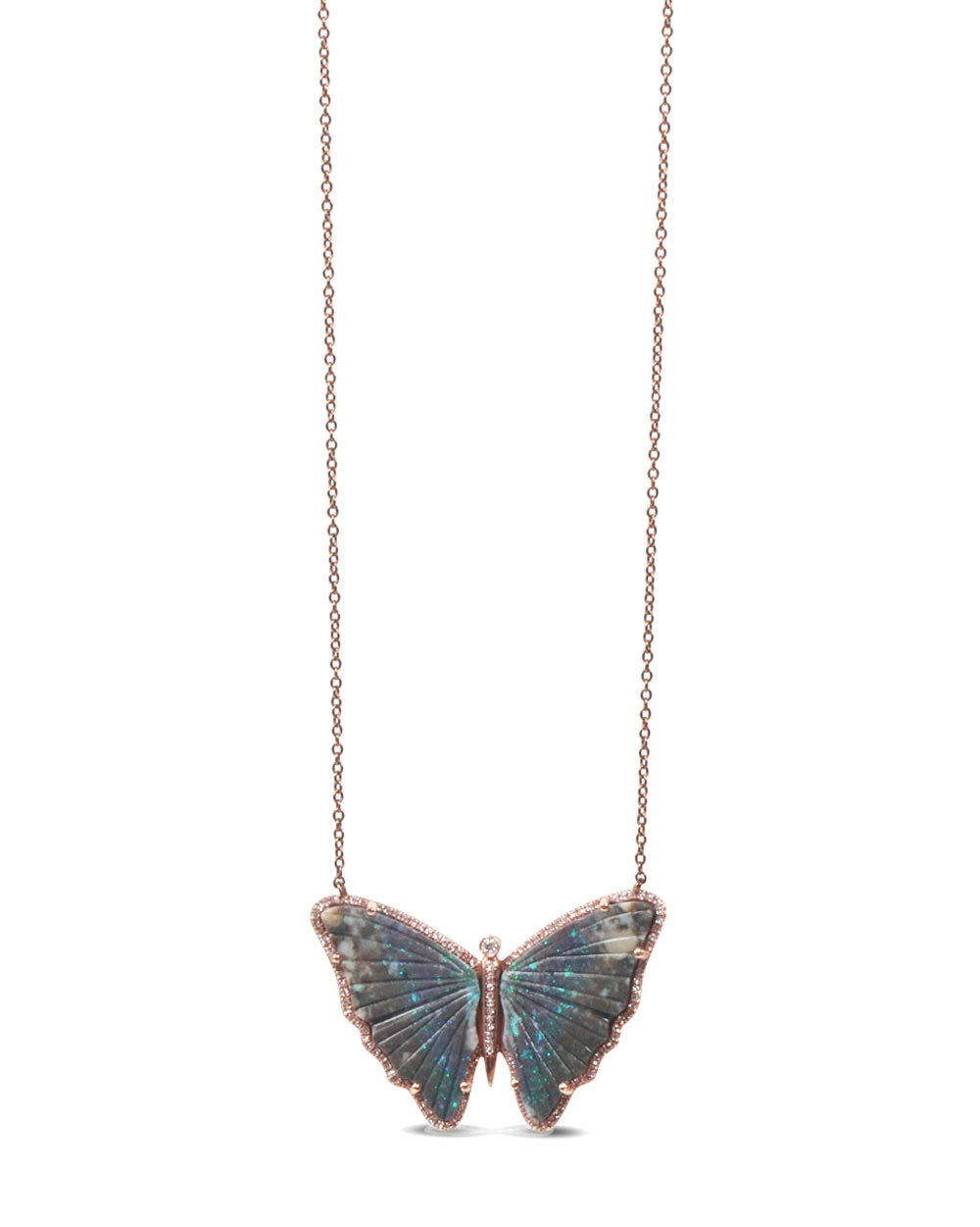 Opal Butterfly Necklace