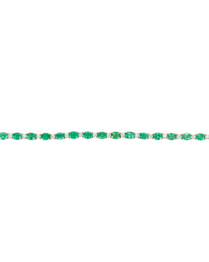 Oval Emerald Diamond Bracelet