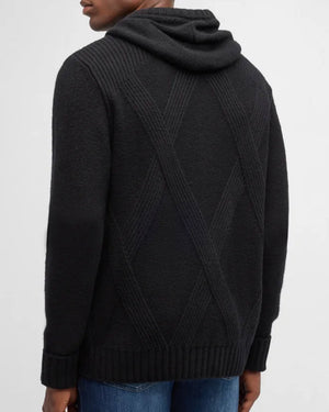 Black Knit Full Zip Sweater