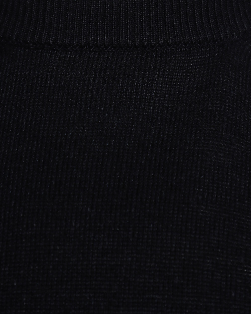 Black Linen Blend Crewneck Sweater