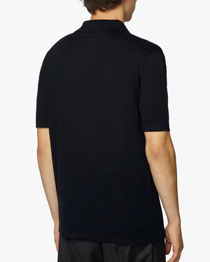 Black Short Sleeve Polo