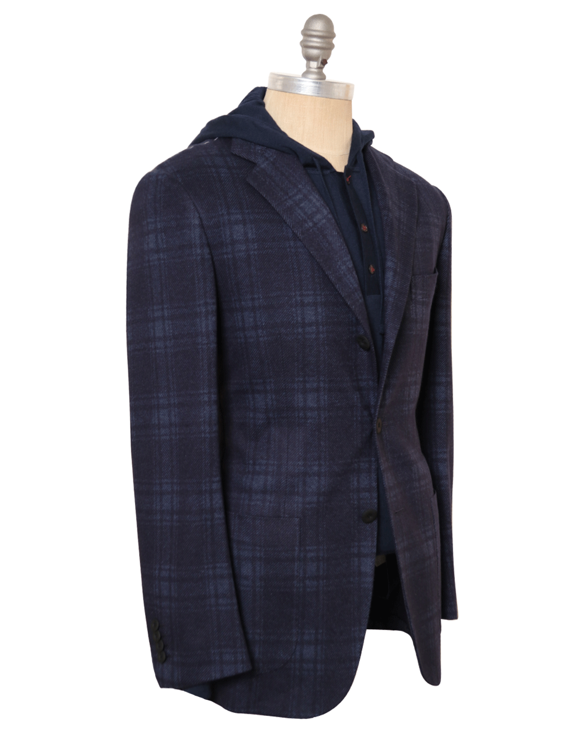Blue and Light Blue Plaid Sportcoat