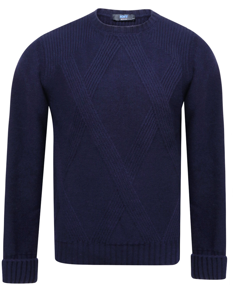 Navy Crewneck Knit Sweater