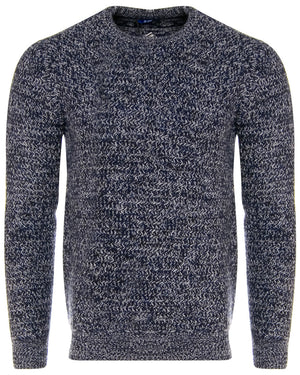 Navy Melange Crewneck Sweater