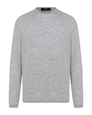 Pearl Grey Crewneck Knit Sweater