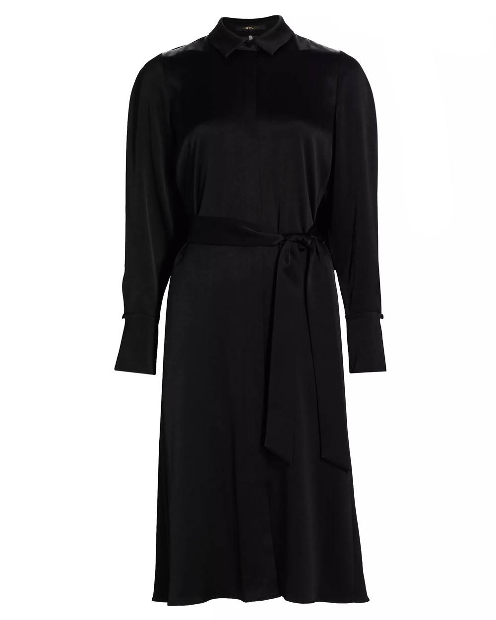 Black Satin Back Crepe Dress