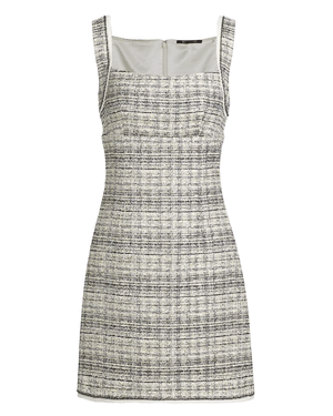 Ivory Metallic Tweed Mini Dress