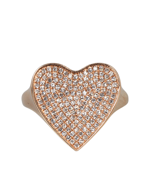 Diamond Heart Stamp Ring