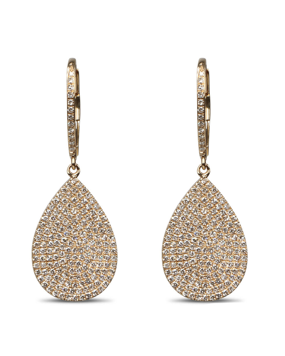 Diamond Oval Droplet Earrings