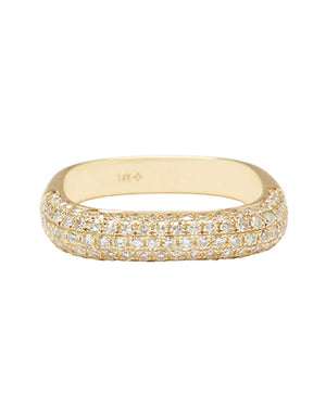 Gold Pavé Diamond Square Ring