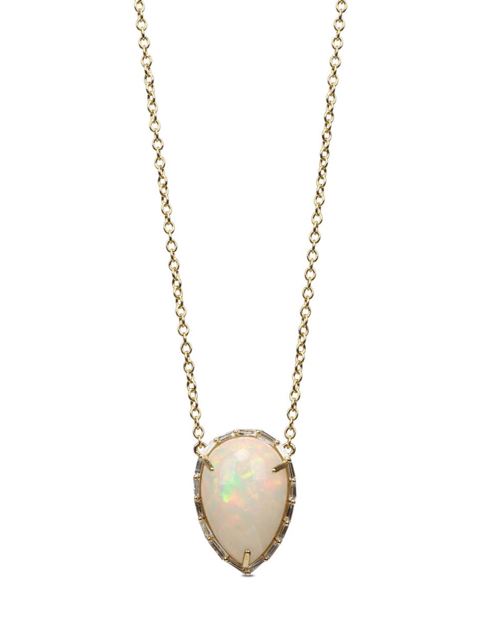 Iridesc Opal Pendant Necklace