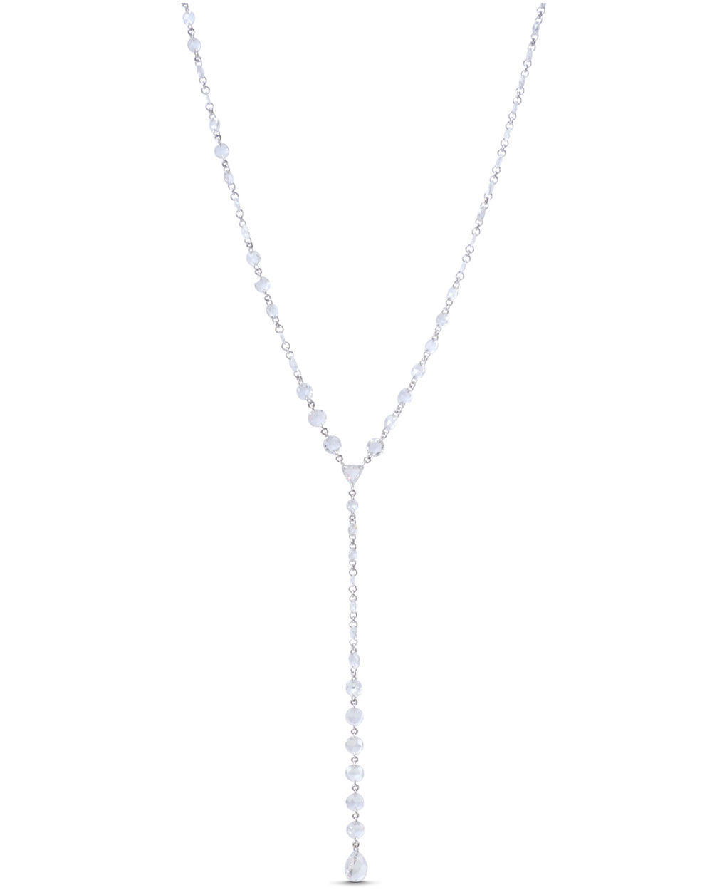 Mixed Shape Diamond Lariat Necklace